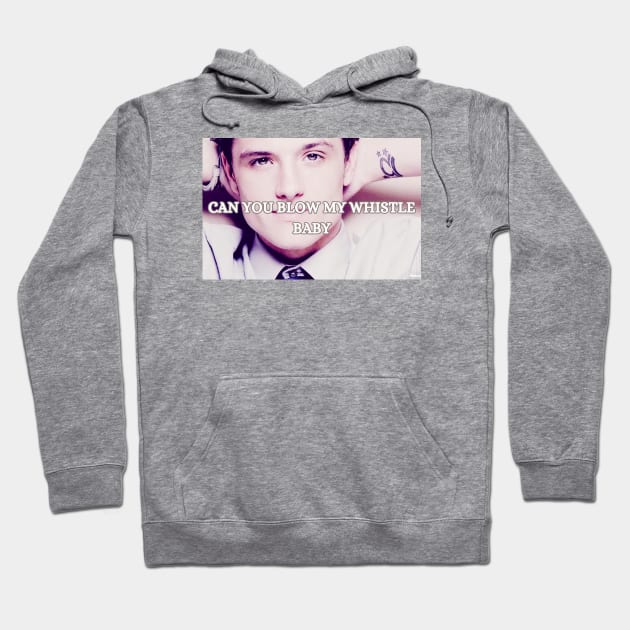 Josh hutcherson can you blow my whistle funny design meme tiktok trend Hoodie by artsuhana